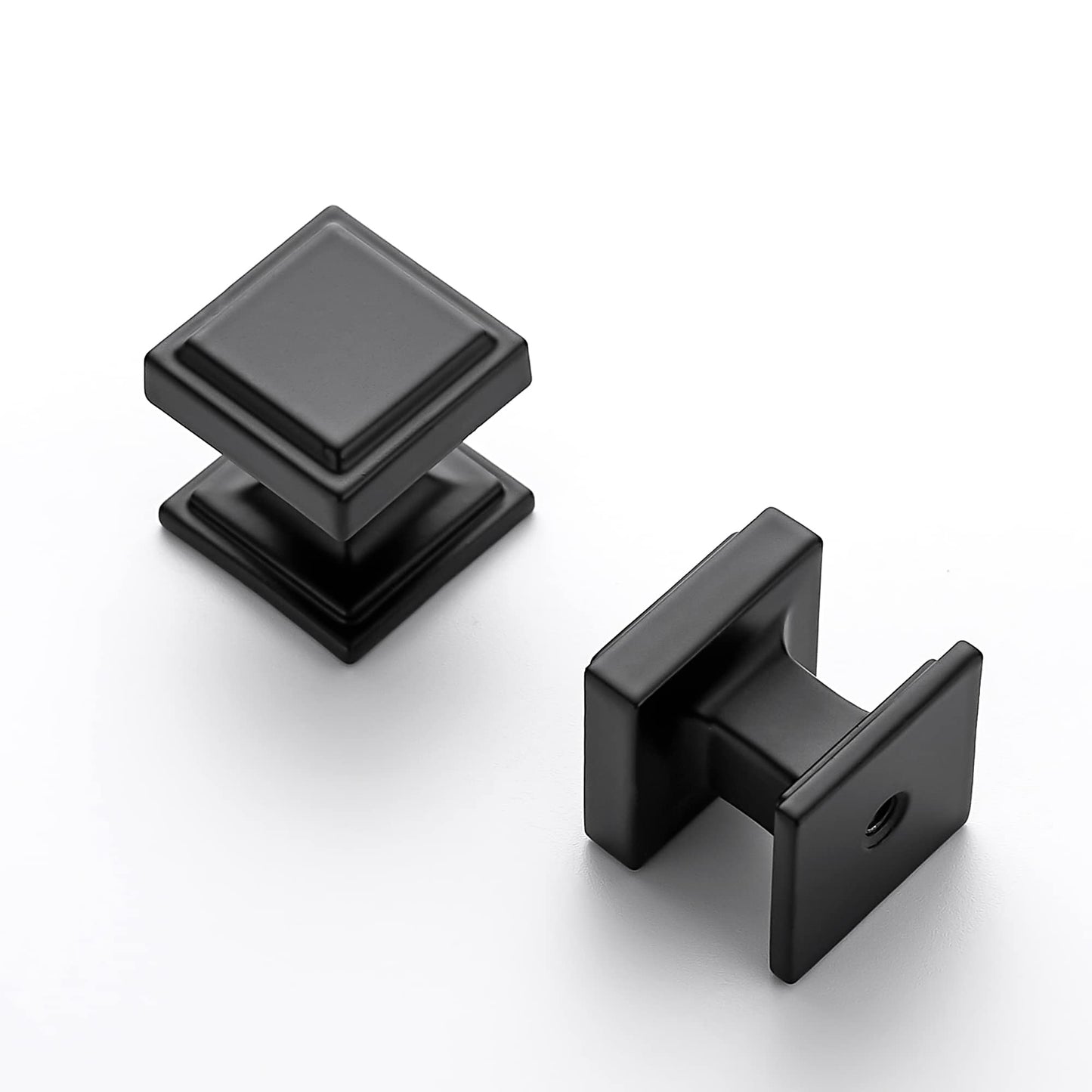 Ravinte 20 Pack Matte Black Square Kitchen Cabinet Knobs,Zinc Solid Drawer Pulls,Farmouse Cabinet Handles for Cupboard, Dresser, Closet and Bathroom, Modern Cabinet Hardware for Cabinets