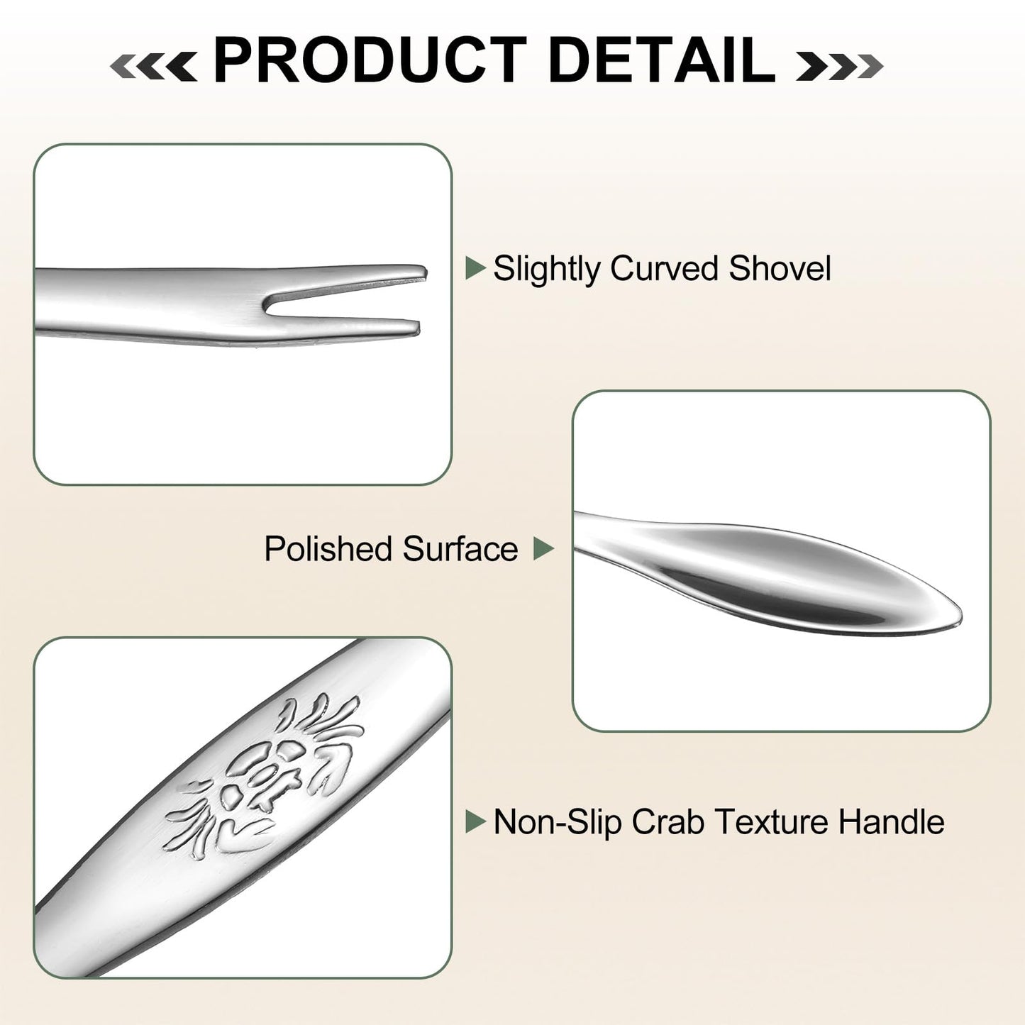 uxcell 10 Pcs Stainless Steel Crab Forks 6.5 Inch Seafood Forks Crab Legs Cracker Utensils Seafood Picks Tools for Lobster, Crab, Crawfish, Prawns and Shrimp Seafood (Silver)