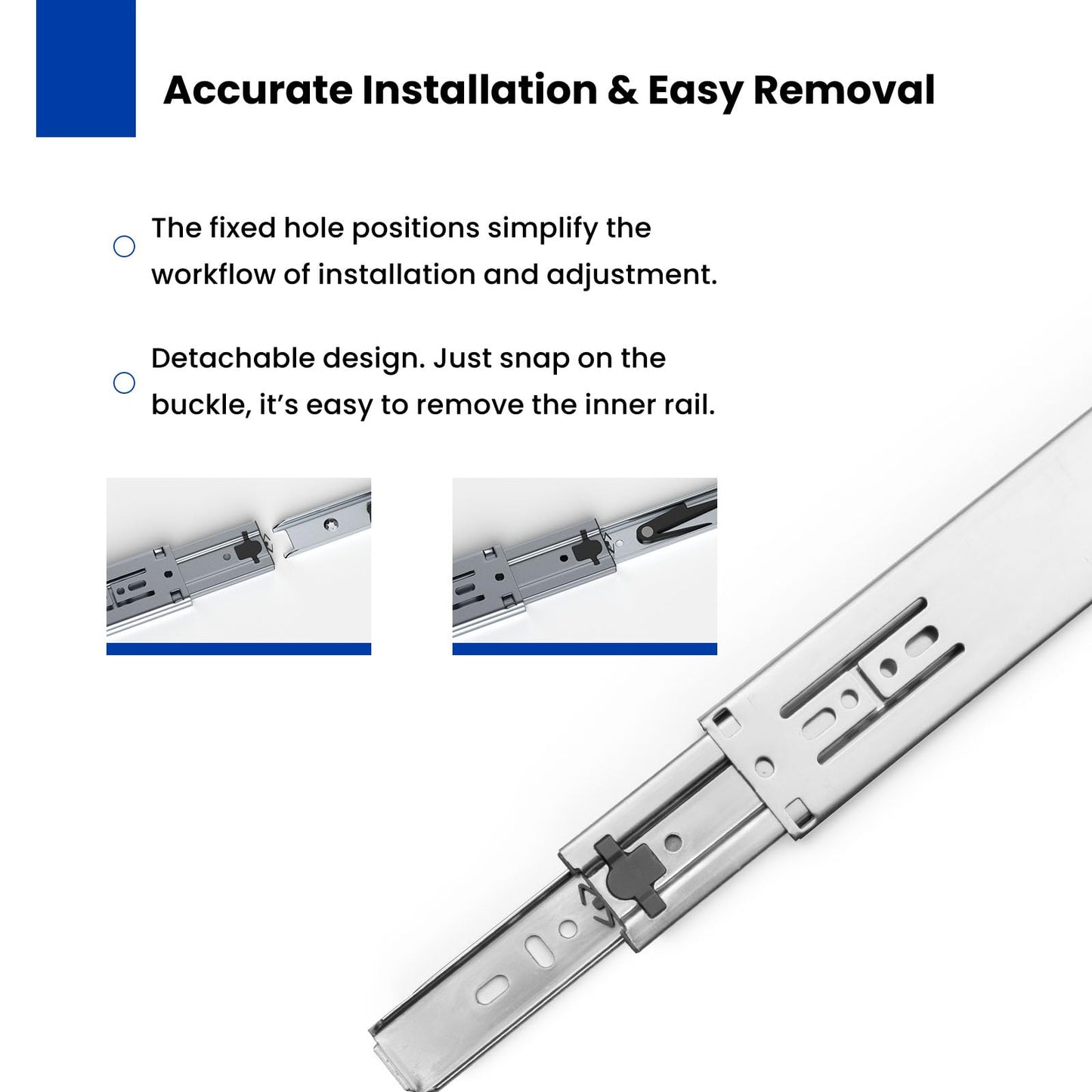LONTAN 6 Pairs Push to Open Soft Close Drawer Slides 22 Inch Heavy Duty Drawer Glides Metal Ball Bearing and Full Extension Cabinet Rails 100 LB Capacity