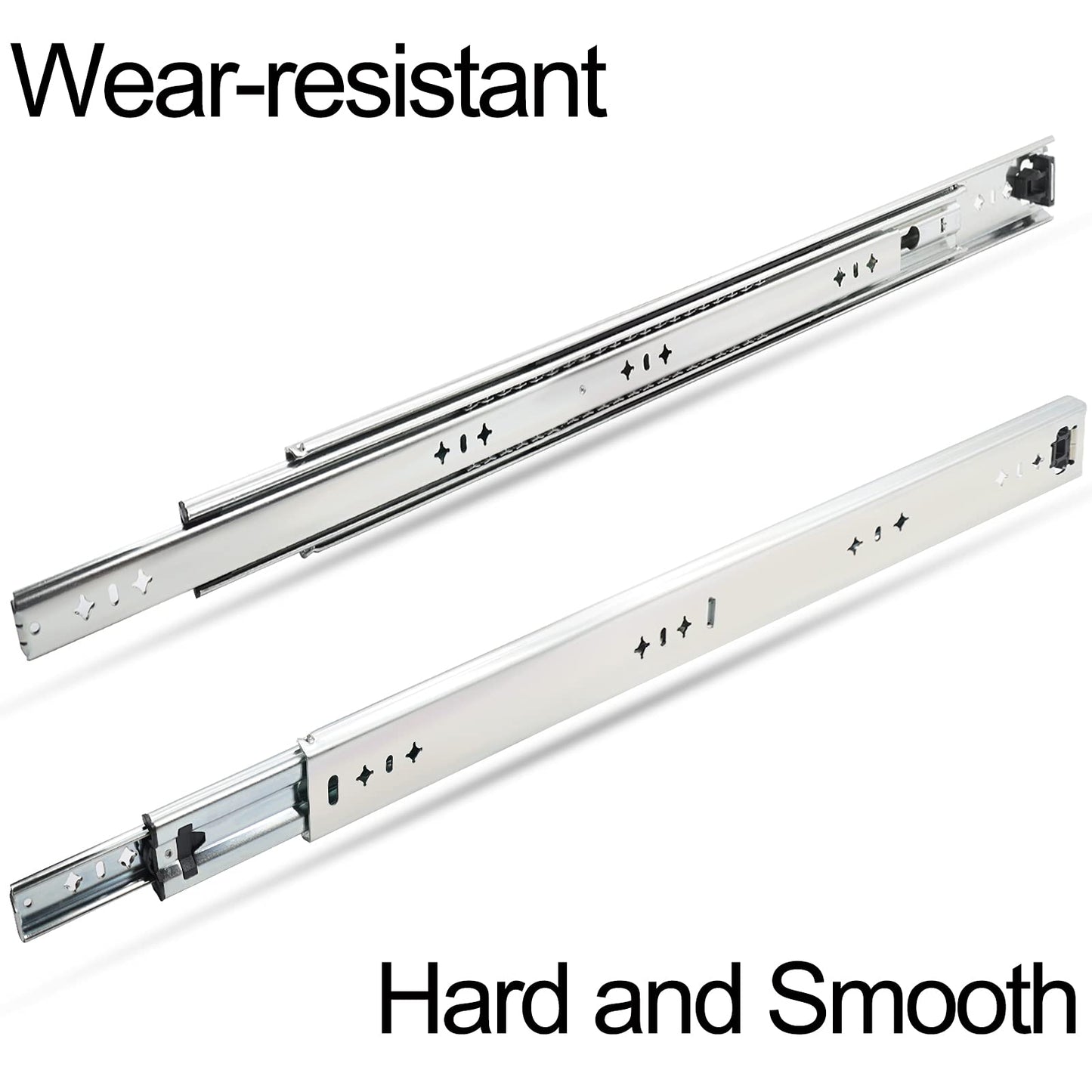 KCOLVSION 1 Pair 36 Inch 260 Lb Capacity Heavy Duty Drawer Slides with Screws,Side Mount Undermount Full Extension 3 Fold Ball Bearing Stainless Steel Hardware Drawer Rails