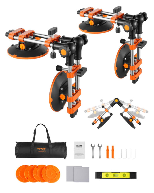 VEVOR 90 Degree Stone Seam Setter, 2 Packs Granite Seam Setter with 6 in Suction Cups, Seam Joiner for Seam Joining & Leveling, Granite Right Angle 90 Degree, 180 degrees, 270 degrees Countertop