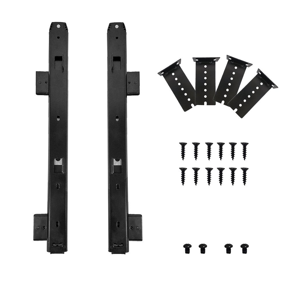 FRMSAET Heavy Duty 12/14/16/18 inches Thickness Steel Construction Ball Bearing Keyboard Slides Keyboard Drawer Slides Tray Accessories Cabinet Furniture Hardware Rails (16 inches, Black)