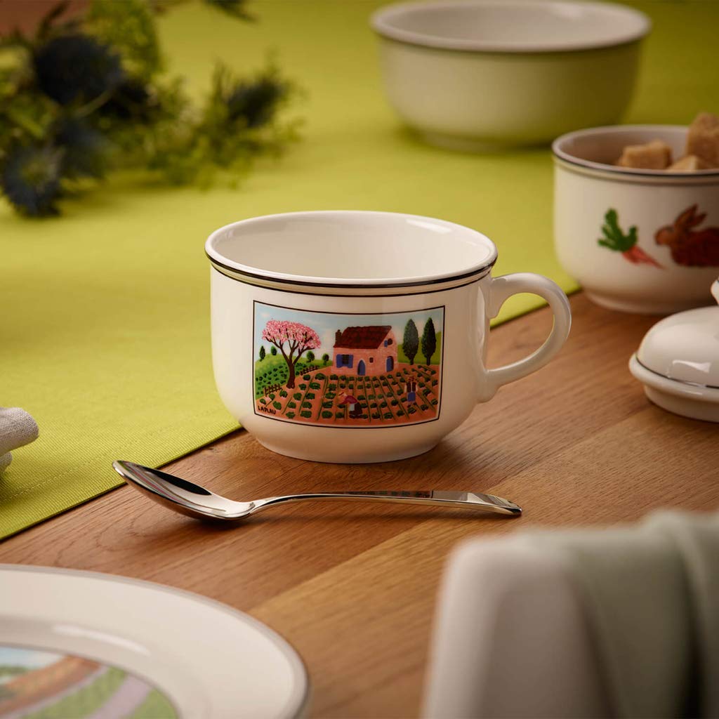Villeroy & Boch Design Naif 10-2337-1240 Breakfast Mug, 0.42 L, with Cheerful Decoration, Porcelain, Red, 42.5 x 25 x 5.5 cm