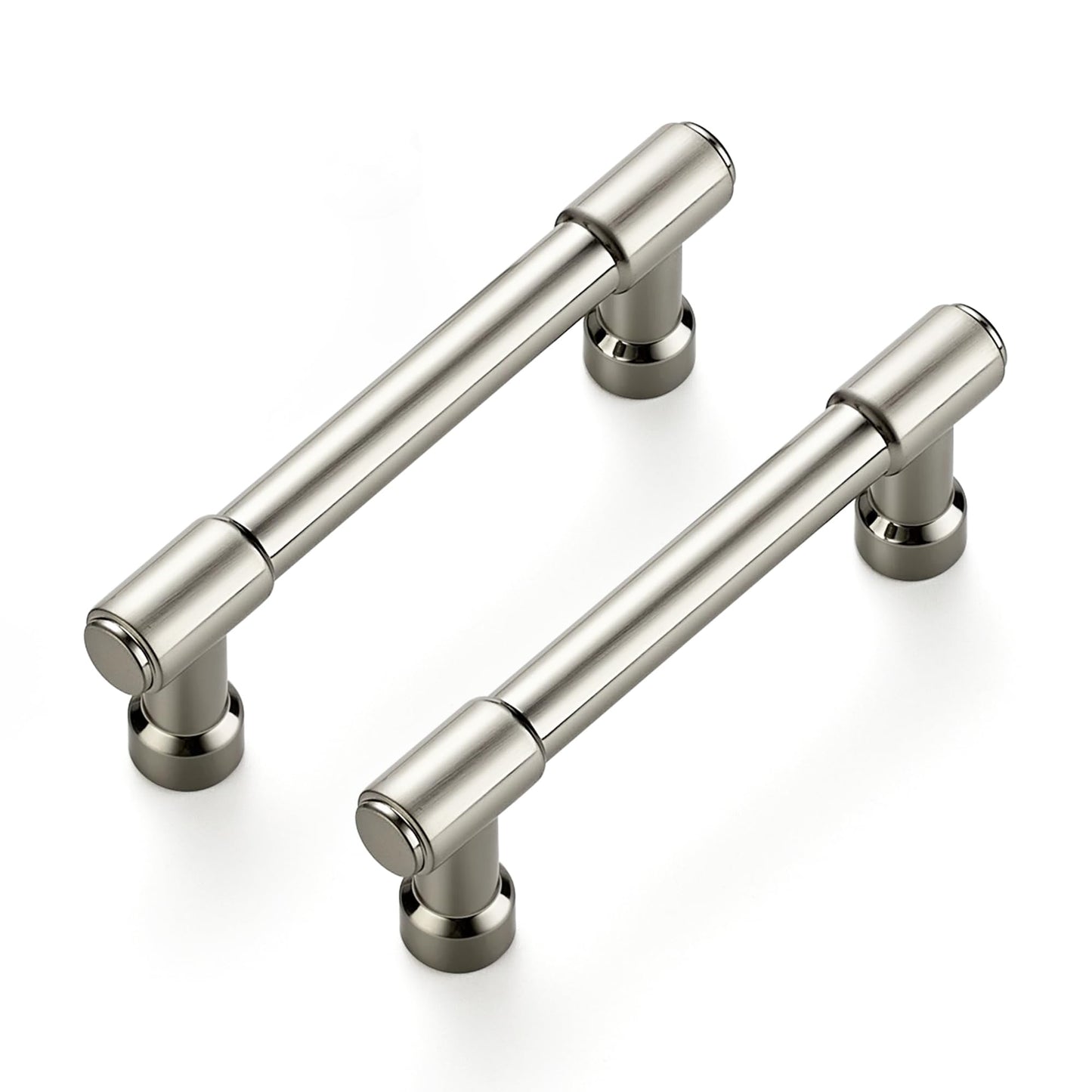 Ravinte 2 Pack 3 Inch Hole Center Solid Kitchen Cabinet Handles Brushed Nickel Dresser Pulls Cabinet Drawer Pulls for Kitchen Cupboard Hardware