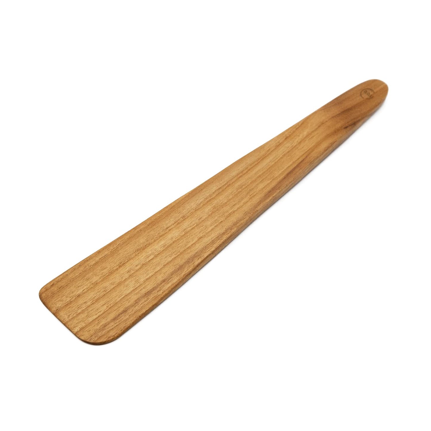 FAAY 13" Flat Wooden Spatula for Cast Iron, Egg Flipper, Pan Scraper, Handcraft from High Moist Resistance Golden Teak for Non Stick Cookware (13")
