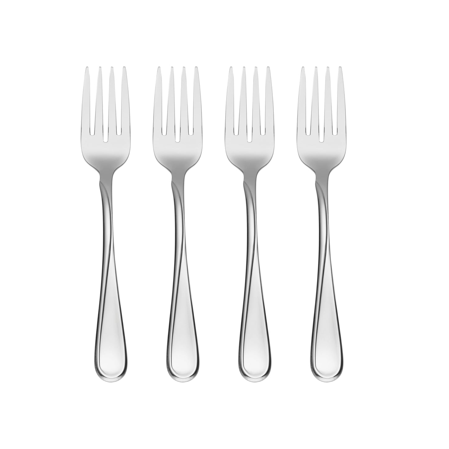 Oneida Silverware Set, Flight Everyday Flatware Salad Forks Set, Service For 4, 18/0 Stainless Steel, 6.65 x 1.04-Inch, Mirror Finish, Dishwasher Safe, Utensils Sets, Salad Fork (Silver, 4 Piece)