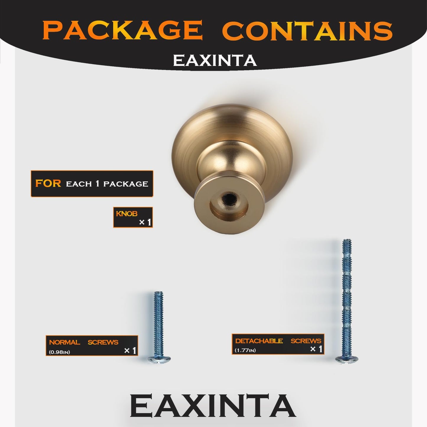 EAXINTA 10 Pack Champagne Bronze Cabinet Knobs, Modern Furniture Hardware Zinc Alloy Knob, Single Hole Hardware Handles Kitchen Cabinet Dresser Knob, Drawer Knobs Cabinet Pulls