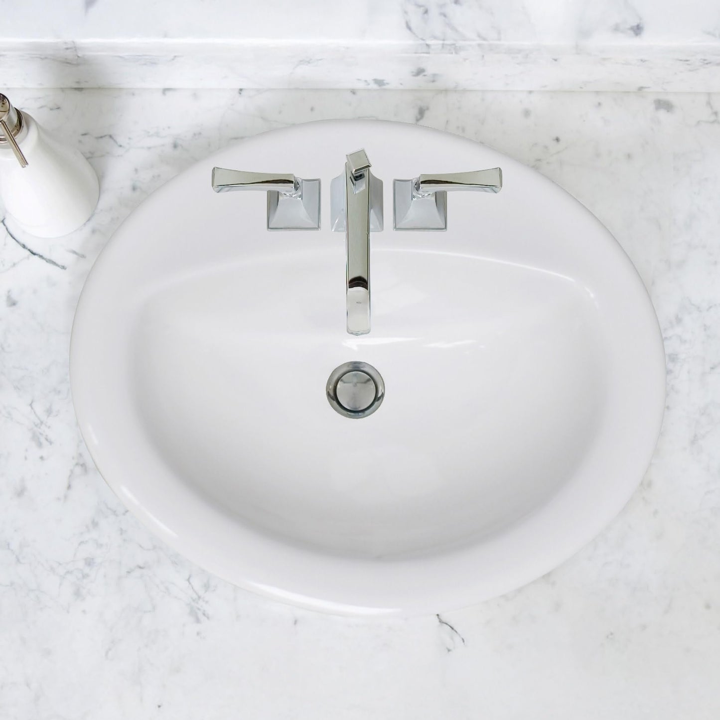 Design House 573428 Oval Drop-In Sink 20x17 Single Basin in White