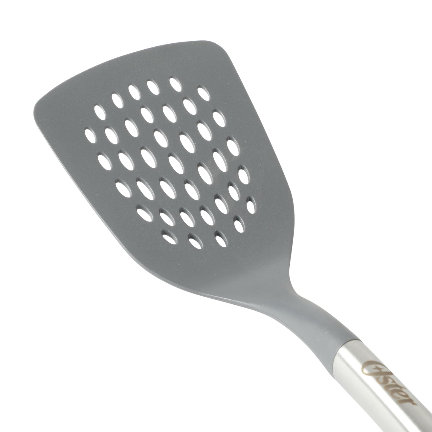 Oster Chadswyck 13” Slotted Turner Spatula, Heat Resistant Silicone Head, Stainless Steel Handle, Safe for Nonstick Cookware, Dishwasher Safe