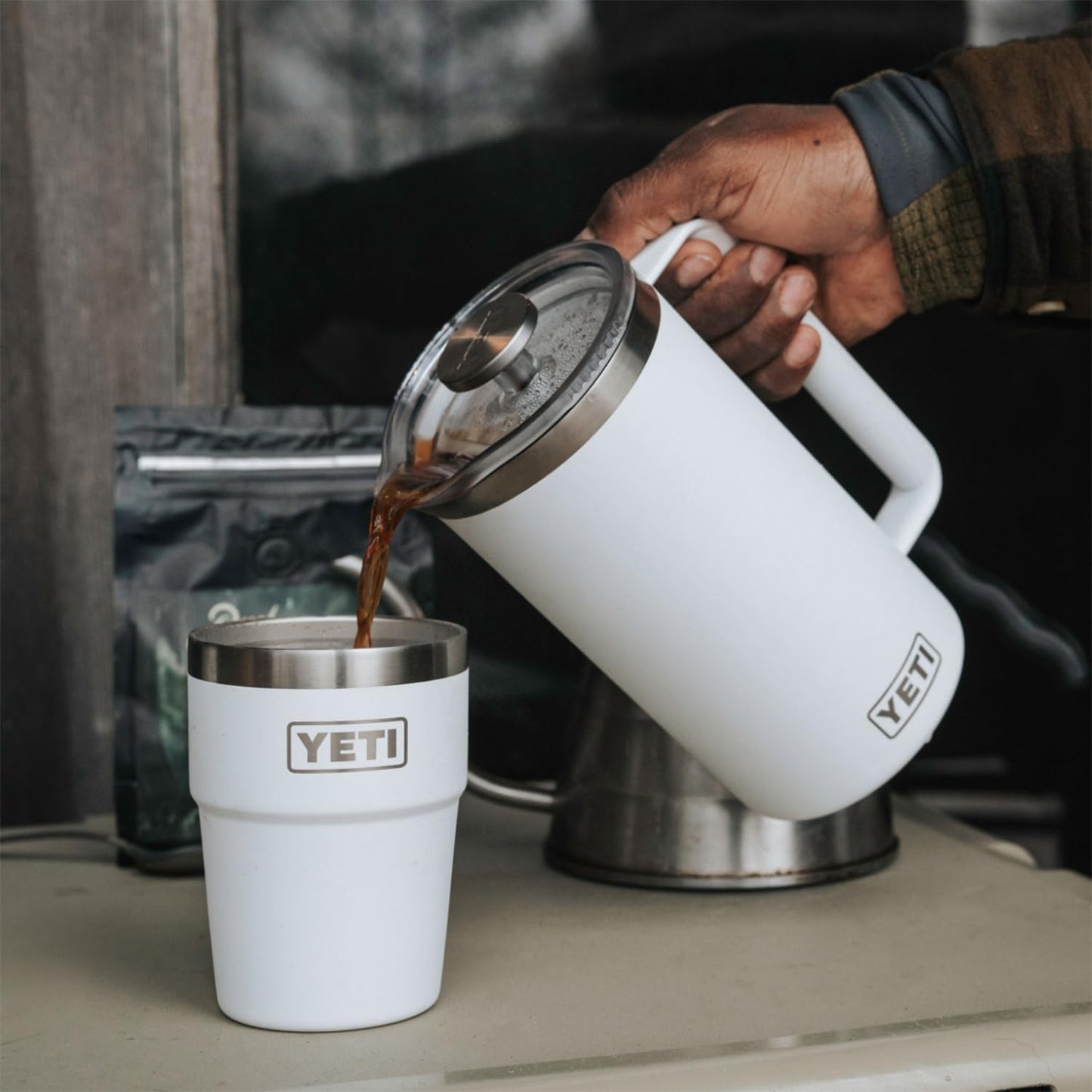YETI Rambler 34 oz. French Press Coffee Maker, Rescue Red
