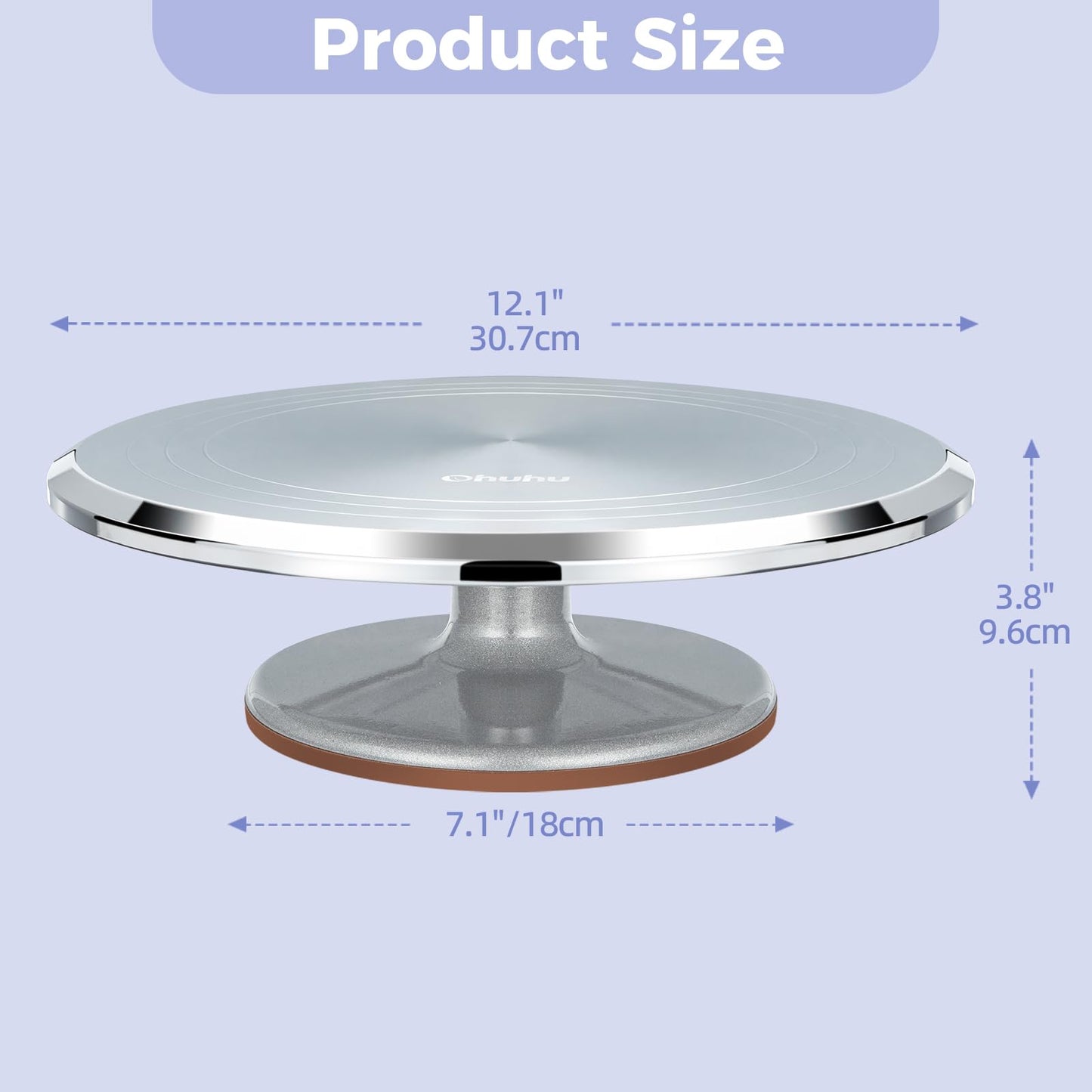 Ohuhu Cake Stand, Aluminium 12''Cake Turntable Decorating Bakery Supplies - BPA-Free Frosting Spinner Rotating Revolving Lazy Susan Perfect Mothers Day Gifts