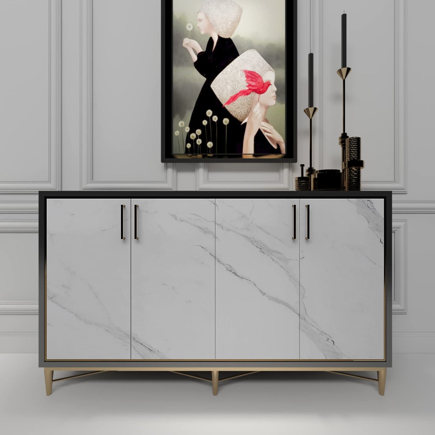 HOLOMEY Marble Contact Paper for Countertops Cabinets Waterproof 31x157 inch Glossy Marble Peel and Stick Wallpaper Self-Adhesive Counter Top Vinyl Wrap Removable Marble Wallpaper for Kitchen Bathroom