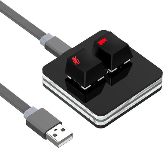 GEEKRIA RGB Meeting Mute Controller Compatible with Windows Zoom App, Mute/Unmute Microphone Audio, Stop/Start Video