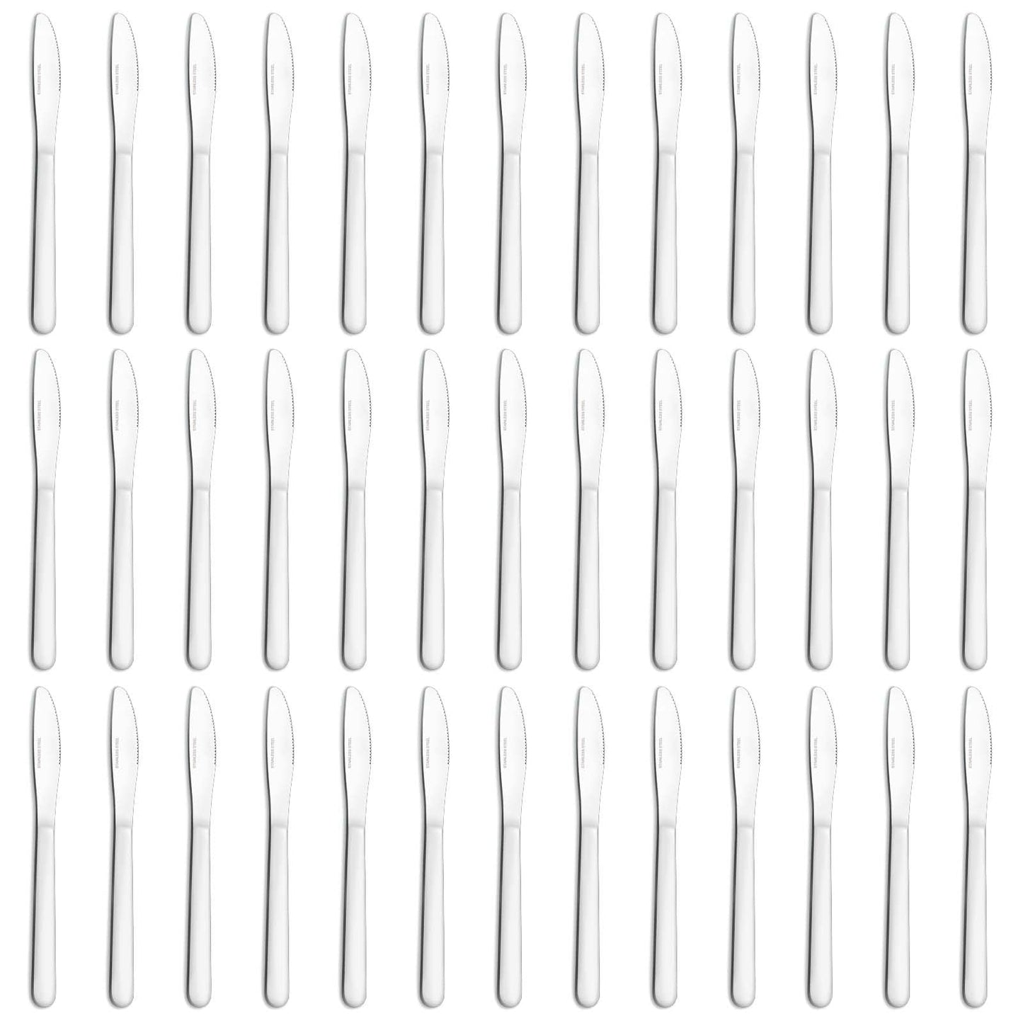 Funnydin 36 Pieces Dinner Knives Set, 8.1 Inches Table Knives Set, Durable Butter Knife, Food Grade Stainless Steel Dinner Knife, Cost-effective Silverware - Mirror Polished, Dishwasher Safe