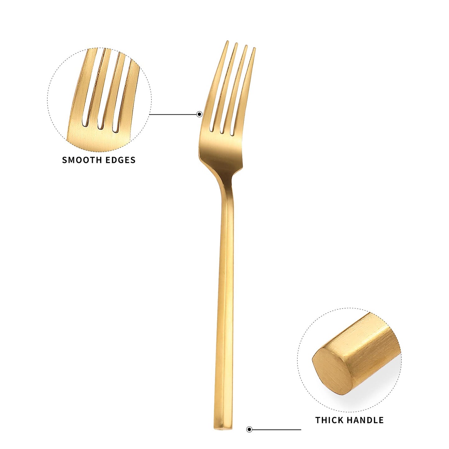 Zerophilo Matte Silverware Set Gold Flatware Set with Hexagon Handle 20 Pieces 18/0 Stainless Steel Cutlery Set Wedding Housewarming Gift Service for 4 (Matt gold)