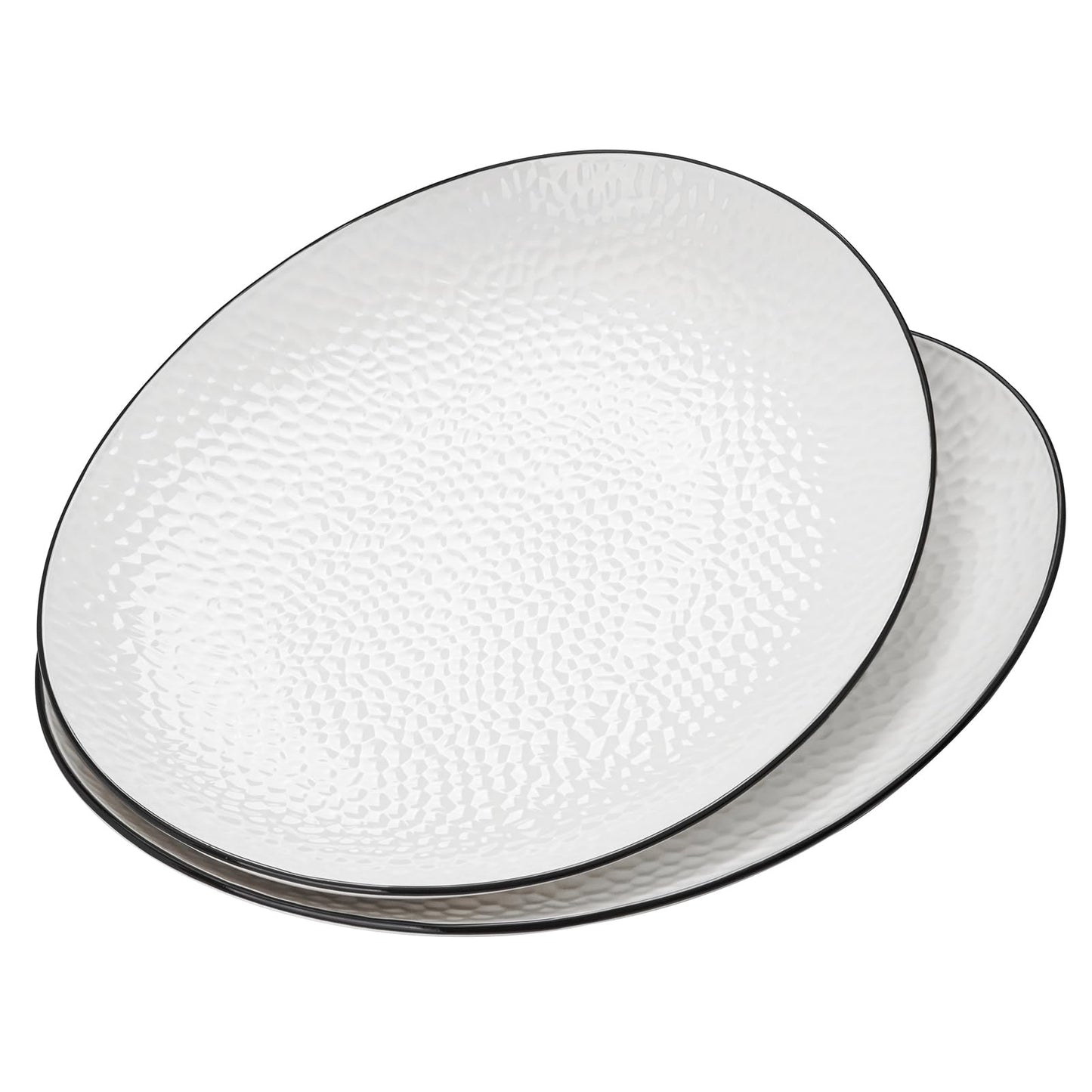 Roeveca 15" Large Serving Platter - Oval Large Serving Tray, Ceramic Serving Dish, White Platters for Serving Food, Appetizers, Entertaining, Party, Set of 2