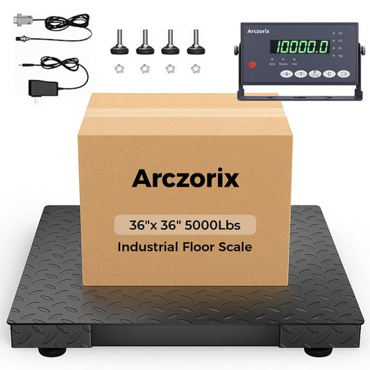 36"x36" 5000Lbs Arczorix Industrial Floor Scale, Precision Pallet Scale with Digital Indicator, Heavy Duty Weighing Scale for Floor Bench Office Weight Weighing