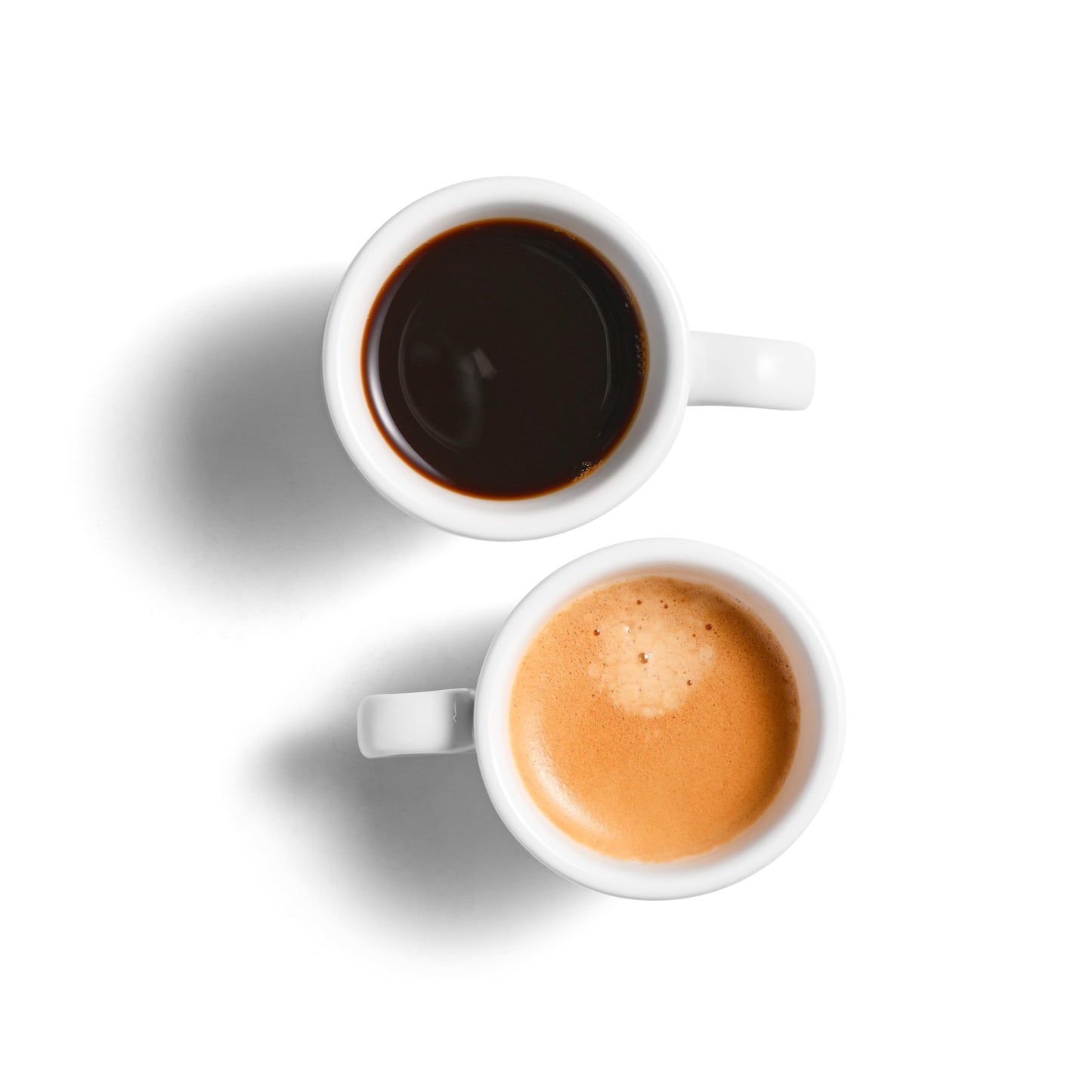 Stylusella 2.5 oz / 75 ml Pure White Ceramic Espresso Cups, Set of 2, Demitasse Espresso Mugs