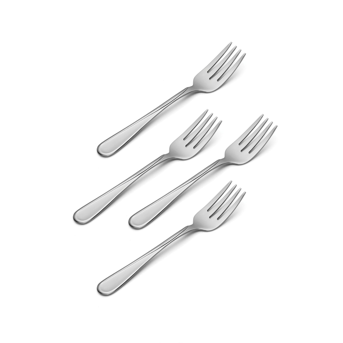 Oneida Silverware Set, Flight Everyday Flatware Salad Forks Set, Service For 4, 18/0 Stainless Steel, 6.65 x 1.04-Inch, Mirror Finish, Dishwasher Safe, Utensils Sets, Salad Fork (Silver, 4 Piece)