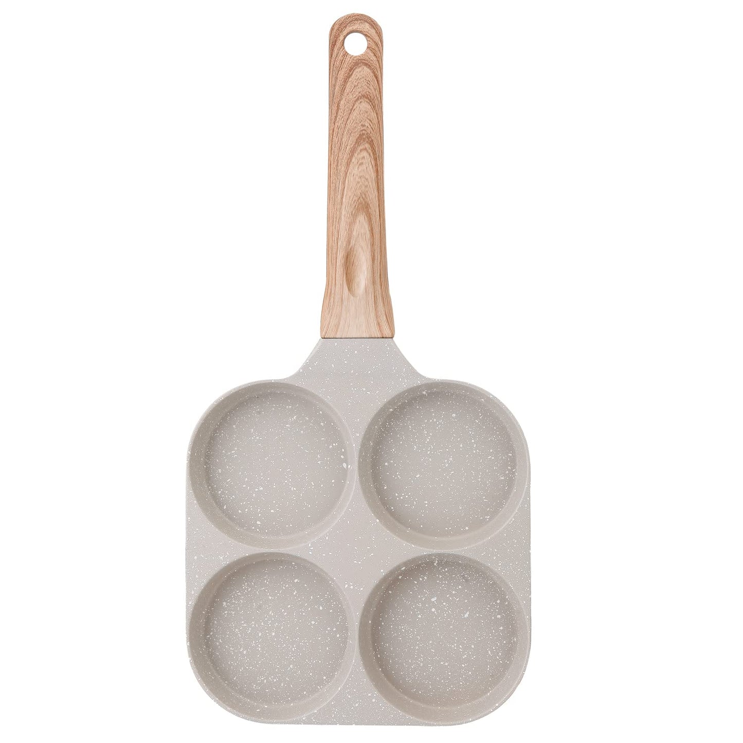 MIUGO Four-Cup Fried Egg Pan, Medical Stone Non-Stick Frying Pan for Breakfast,Divided Egg Omelet Pans Suitable for Gas Stove and Induction Cooker (3-inch eggs)