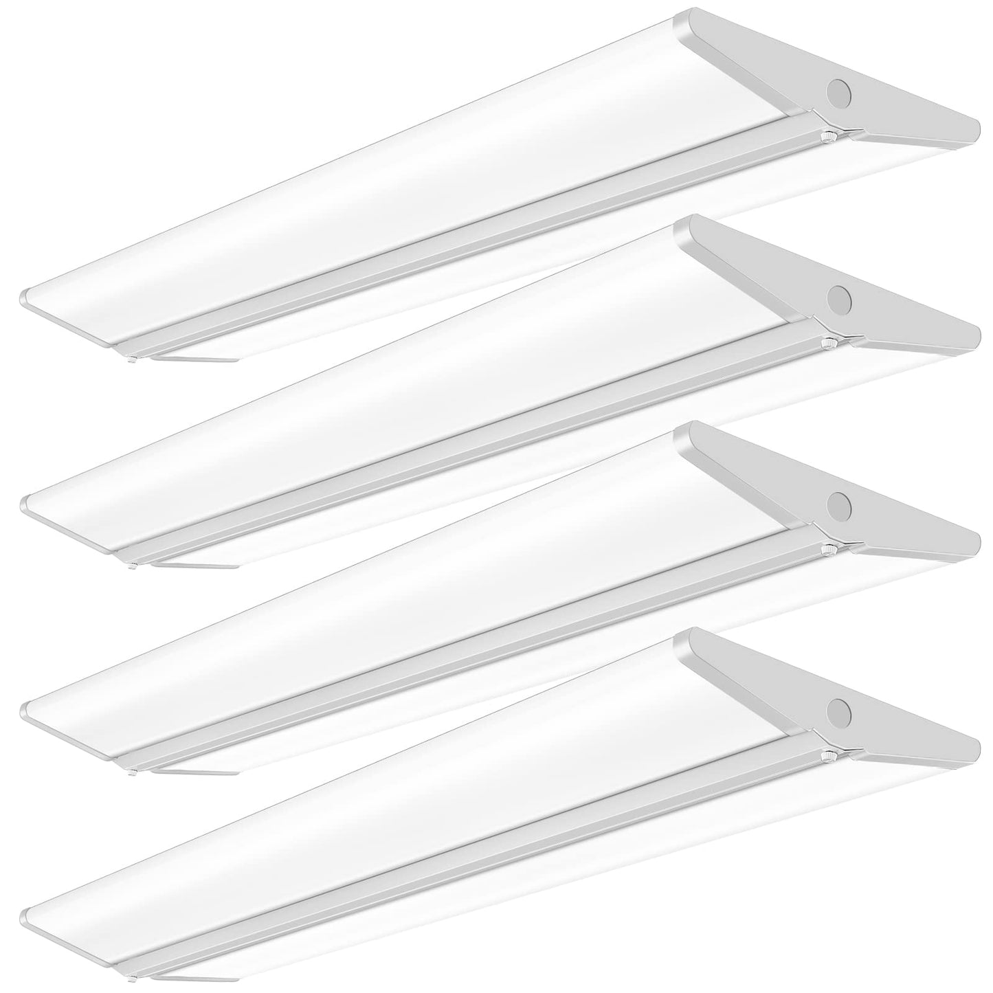 ANTLUX 72W 4FT LED Wraparound Light, Ultra Slim LED Shop Garage Lights Flush Mount, 8000 Lumens, 4000K, No Glare, 4 Foot Wrap Office Ceiling Lighting Fixture, Fluorescent Tube Replacement, 4 Pack
