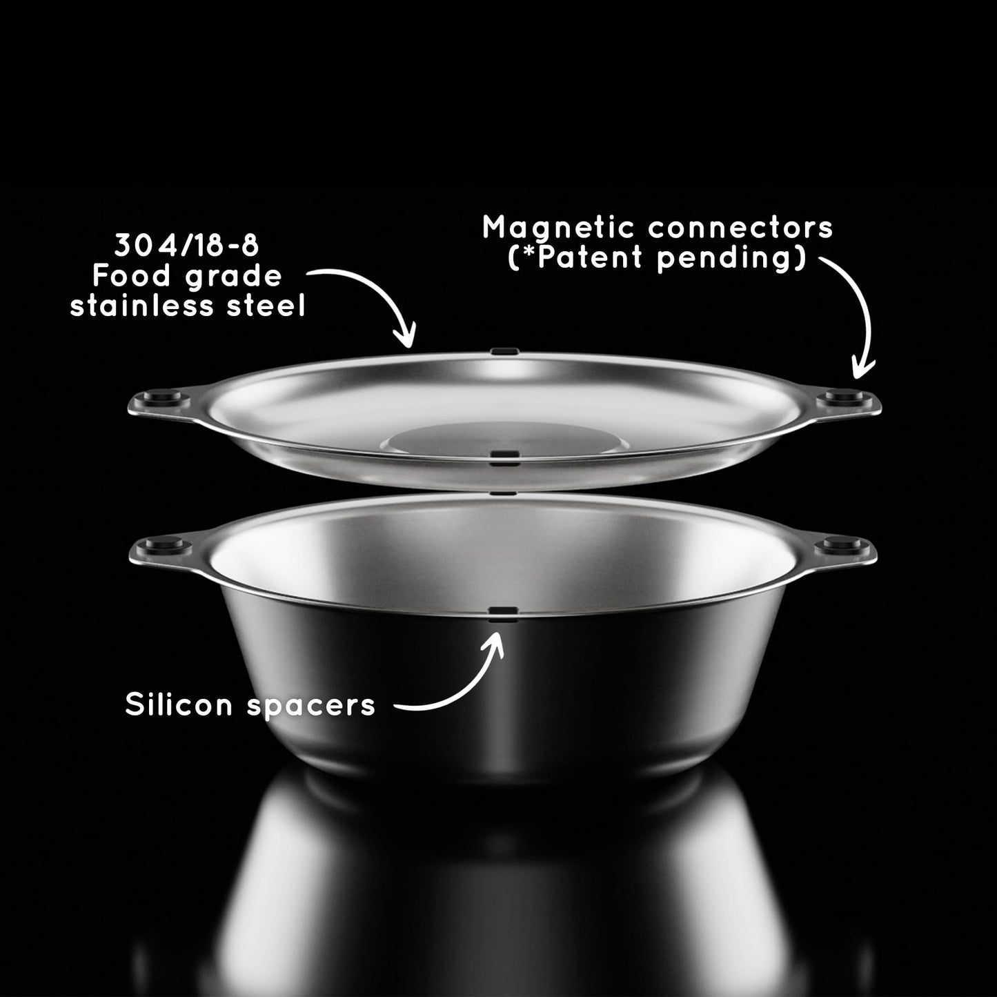 FULL WiNDSOR - MAGWARE - Magnetic Plates and Bowls Sets, Camping Tableware, Stainless Steel Mess Kit, Portable Dinnerware, Camping Bowl Set for Outdoor Dining, Backpacking, Picnic, Rv, Outdoor Travel