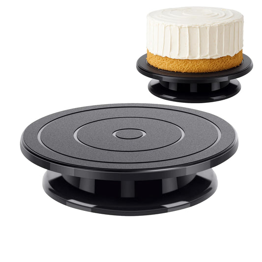 11 Inch Rotate Turntable, Revolving Cake Turntable, Cake Spinner Stand for Decorating, Display,Bakin (Black)