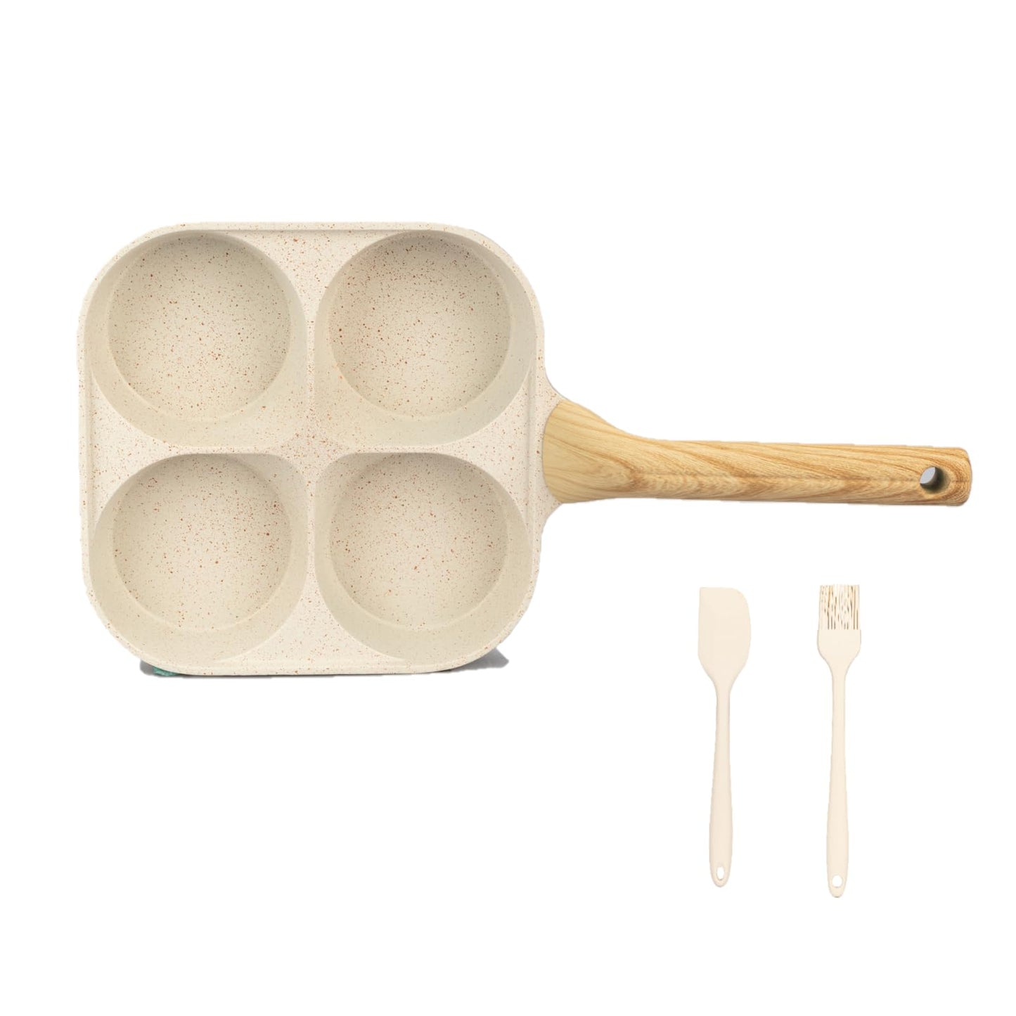 MDZF SWEET HOME Egg Pan, 4-Cup Nonstick Omelet Pan, Breakfast Frying Pan for Eggs, Steak and Pancakes, Suitable for Gas Stove & Induction Cookware