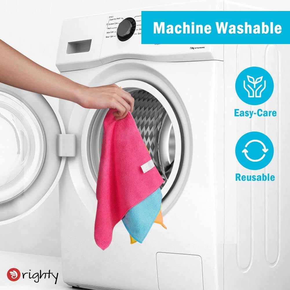 Orighty Microfiber Cleaning Cloth Pack of 60, Microfiber Towels for Cars, Highly Absorbent Car Cleaning Supplies, Lint Free Cloths Clean Rags for Car Care, House, Kitchen, 12x12 inch