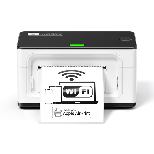 MUNBYN Wireless Wi-Fi Thermal Printer Shipping Label Printer, Compatible with AirPrint iPhone, iPad, MacOS, Android Windows Suit for Small Business,No Ink, Fast & Clear Printing