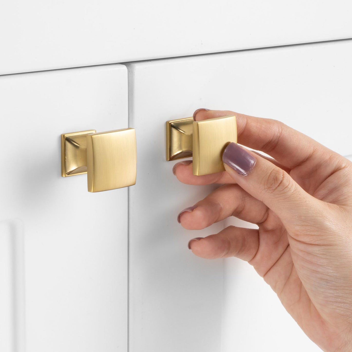 ASKANO 10 Pack 1 Inch, Small Square Brushed Gold Cabinet Knobs Gold Drawer Knobs Gold Cabinet Pulls, ZK2203 Solid Kitchen Hardware for Cabinets Drawers Bedroom Dresser Bathroom Vanity Cupboard