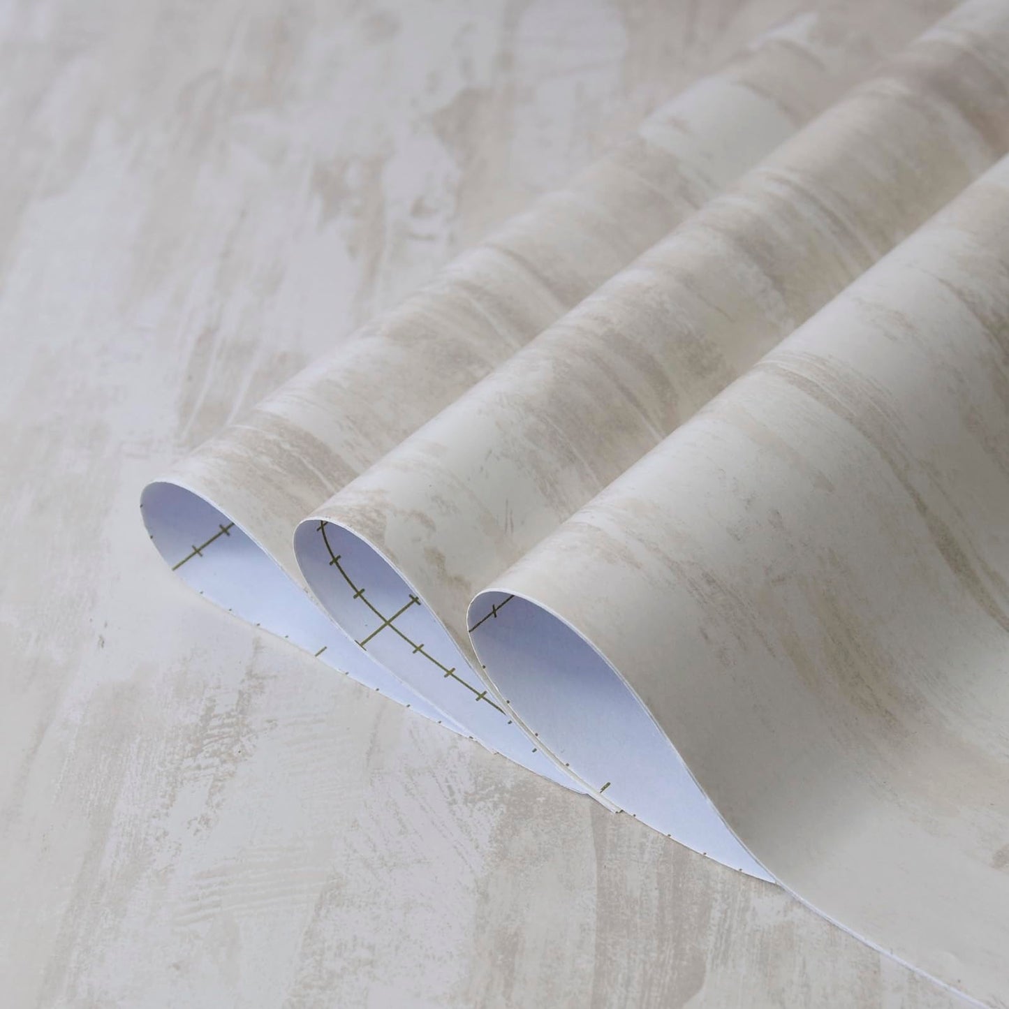 48x197inch Extra Wide Ivory White Concrete Wallpaper Peel and Stick White Grey Stained Plaster Effect Contact Paper Matte Thick Self-adhesive Waterproof Furniture Sticker Modern Industrial Style