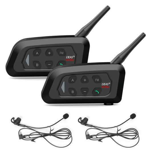 EJEAS V4C Plus Professional Referee Intercom, Bluetooth 5.1 Referee Communication System with FM Radio Function for Football and Handball Sports, Support 2 to 4 People Group Talking (2 Pack)