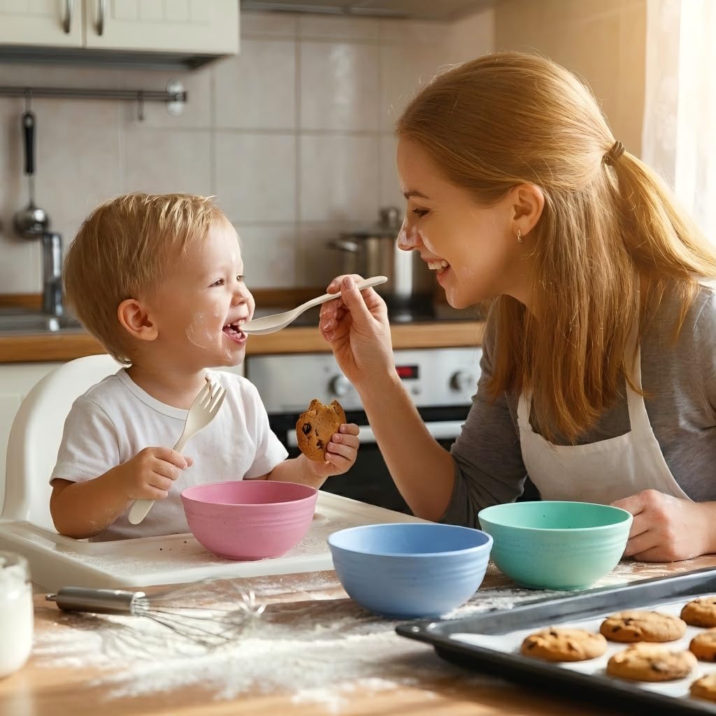 Wheat Straw Dishes Dinnerware Sets, Kaloo 20pcs Lightweight Unbreakable Dish Set, Microwave and Dishwasher Safe, Reusable Kids and Toddler Plates and Bowls Sets