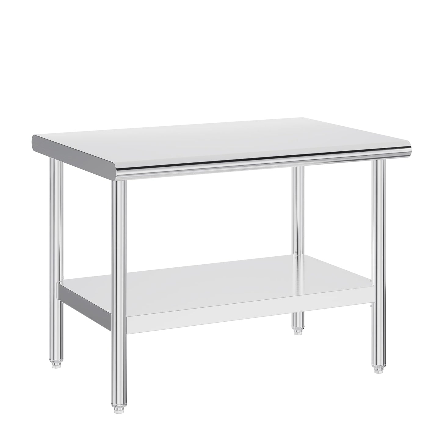 Jocisland 30" x 48" Stainless Steel Table for Prep & Work, Food-Grade Stainless Steel Adjustable Under Shelf and Feet, for Commercial Kitchen, Restaurant, Hotel, Garage
