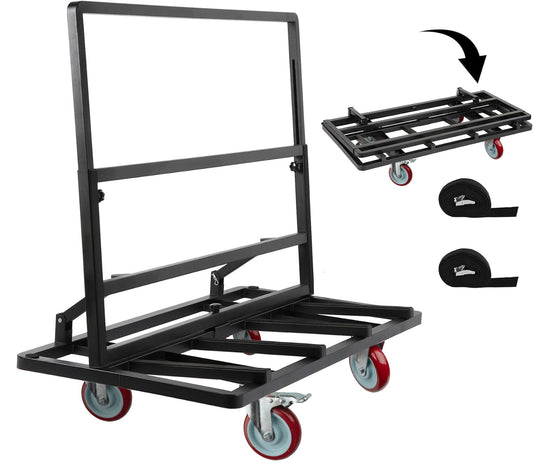 Eastrexon Folding Drywall Dolly w/ 5" Swivel Casters, 44.5" x 22" x 40" Plywood Cart w/ 2000 LBS Load Capacity, Portable Panel Truck Cart for Handling Plywood, Plasterboard, Glass