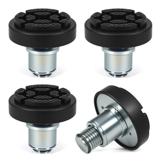 Atesilor 4pcs 50mm Screw Up Car Lift Adapter with Upgraded Rubber Lift Pads, 4-9cm Extension Car Lift Feet Tray for Car Lift Bridge Jack Stable Support, Fit for Rotary 2 Post Lift