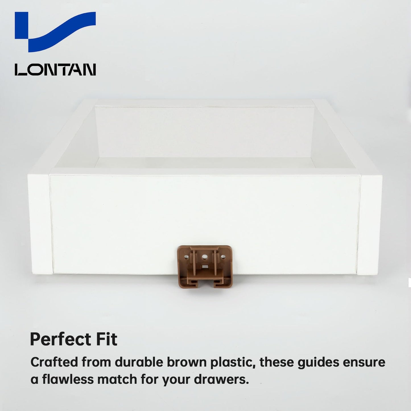 LONTAN 10 Pack Plastic Drawer Slides and Guides for Commercial Kenlin Rite-Trak I Replacement Dresser Glides Tracks for Center Mount Rails