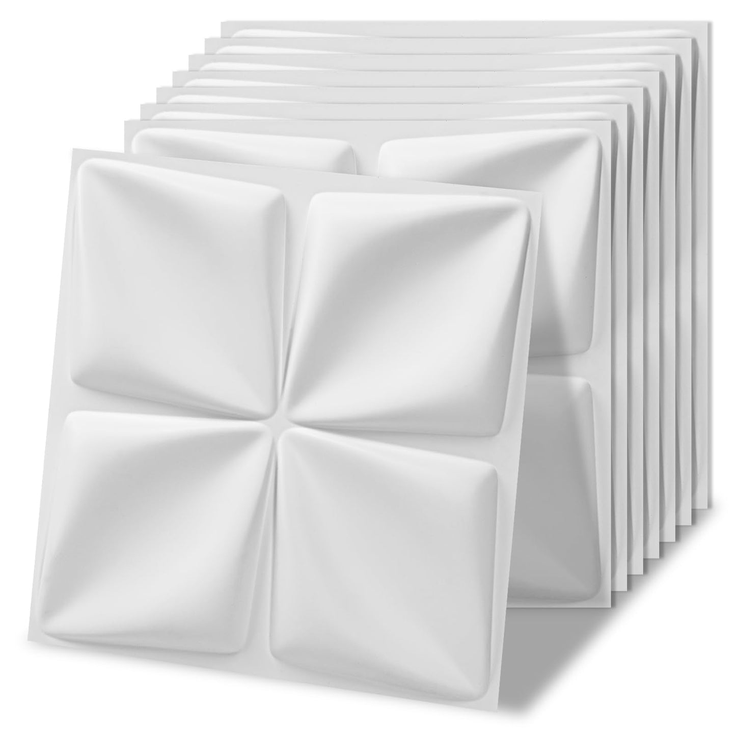 Art3d 20 Pack Decorative 3D Wall Panels, 19 Sq.Feet PVC Interior Wall Décor, 11.8"x11.8", White