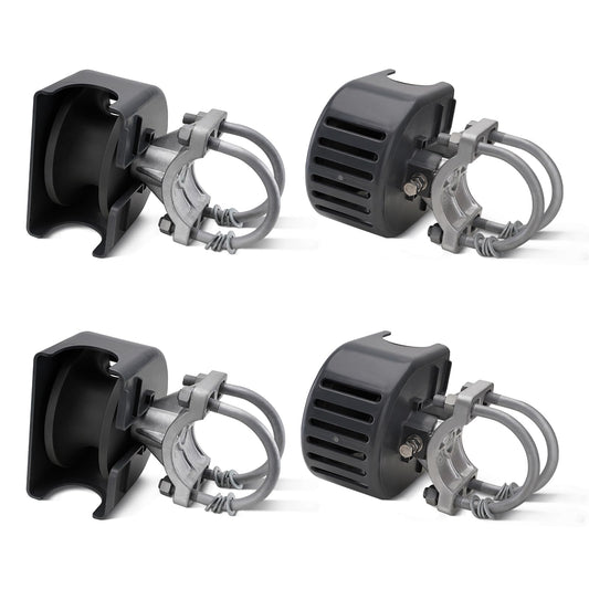 Sliding Gate Rollers, Nylon Cantilever Slide Gate with Covers, Rolling Cantilever, 4" Round Post, 2-3/8" or 2-1/2" for Chain Link Fence Gate Frame, Slide Gate Roller Hardware - Pack of 4