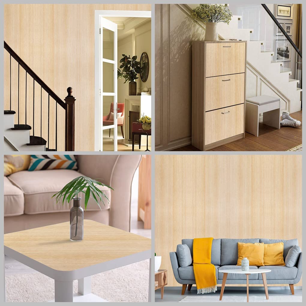 Arthome 16.5" x120''Peel and Stick Oak Wood Contact Paper Self-Adhesive Wall Paper,Decorative Vinyl Film for Countertop, Cabinets, Shelf, Drawer Liner,Easy to Clean Removable Wall Covering