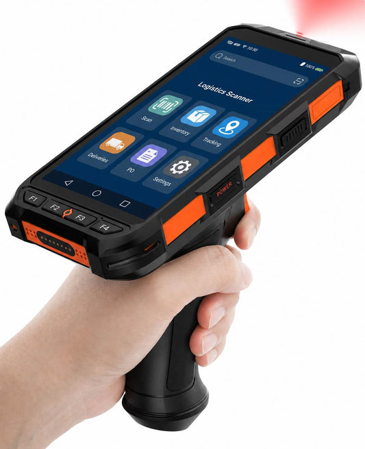 Bix Android 13 Industrial PDA with Pistol Grip, Honeywell N6703 1D 2D QR Barcode Scanner, 7200mAh Battery Handheld Terminal, 5.5" HD Mobile Computer 4G+64G, IP65 Rugged for Warehouse Inventory