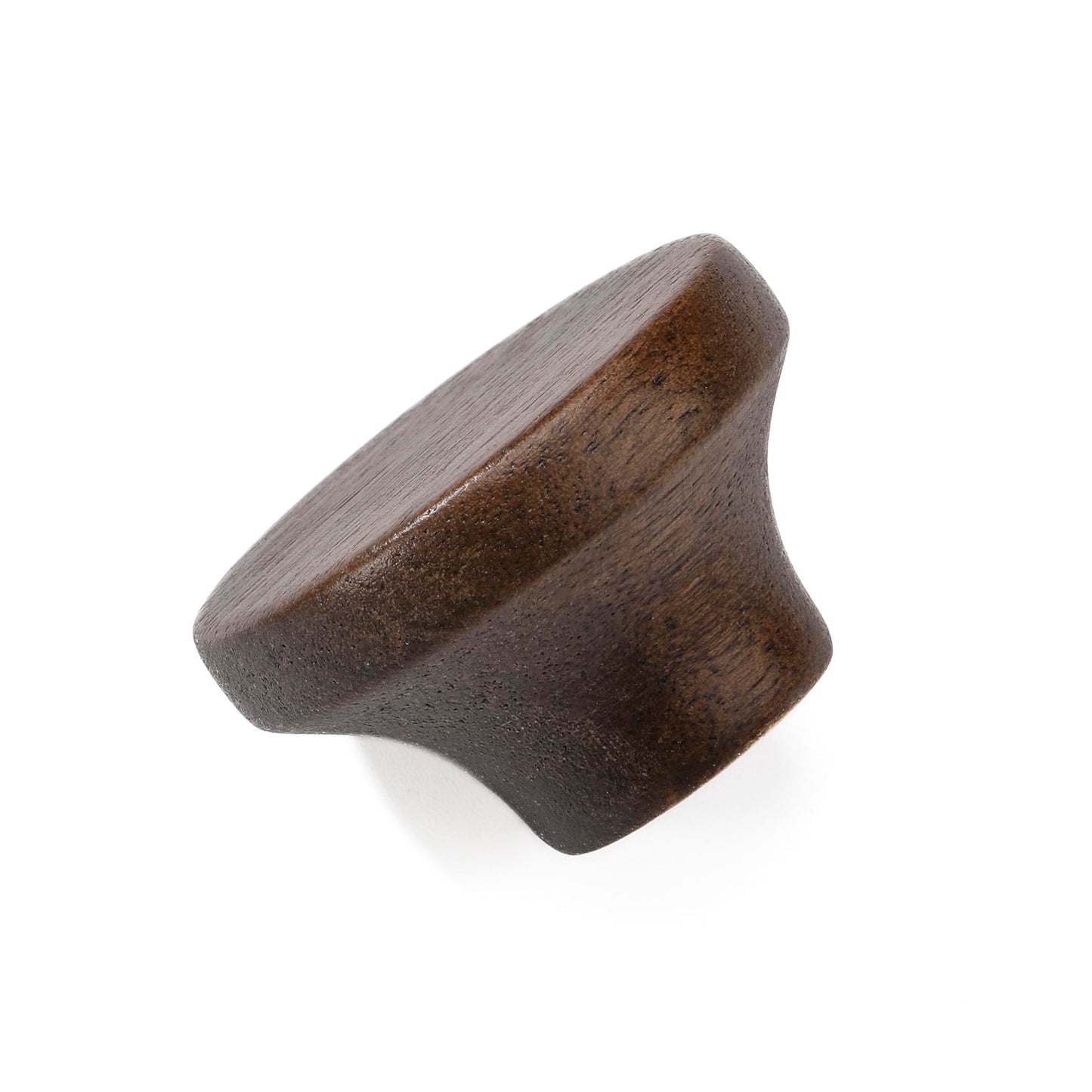 AENZOOY 10 Pack 1.53 Inch (39 mm) Round Walnut Wood Single Hole Drawer Handles, Cabinet Knobs 1 Hole Hardware Handles Decorative Furniture Knobs for Dresser Wardrobes