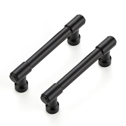 Ravinte 5 Pack 3 Inch Hole Center Solid Kitchen Cabinet Handles Matte Black Dresser Pulls Cabinet Drawer Pulls for Kitchen Cupboard Hardware