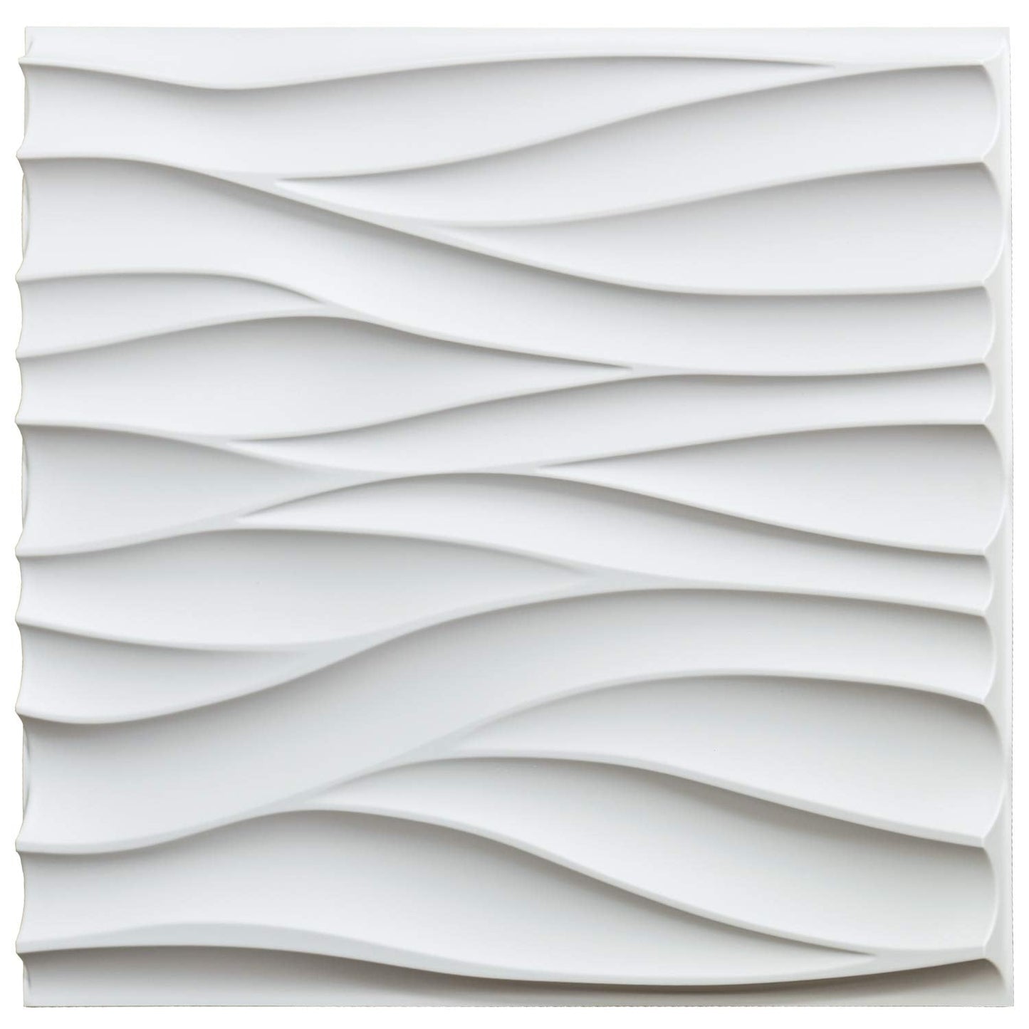 Art3d 19.7" x 19.7" (Pack of 12) Wall Panel Wavy, White