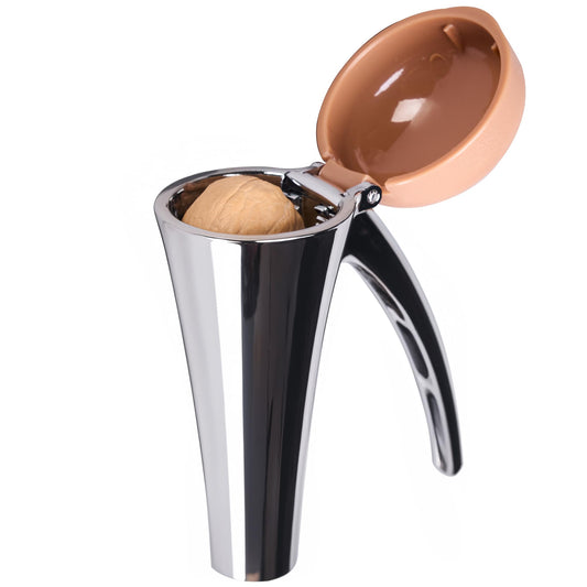 Affdeup Nutcracker: Effortlessly Cracks Large to Medium Nuts, Heavy Duty Nut Cracker tool with Splash-Proof Brown Lid, Long Ergonomic Leverage & Spring Return walnut pecan cracker
