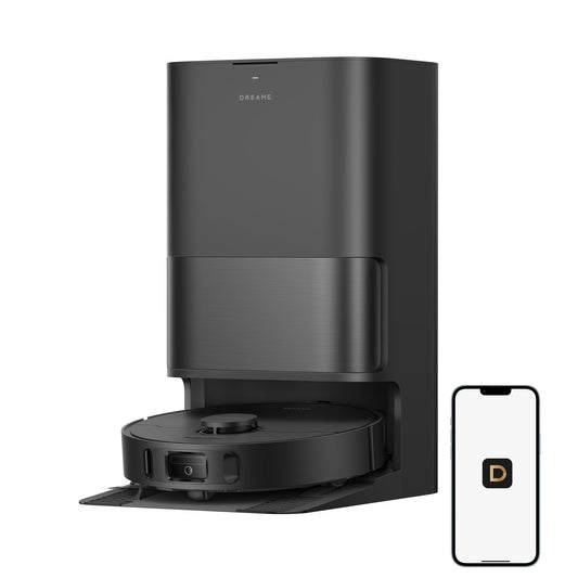 DREAME D30 Ultra CE Robot Vacuum and Mop with Auto Dust Emptying, 25,000Pa Suction, 0.41in Mop Lifting, Multifunctional Base Station, Mop Self-Washing, Smart Obstacle Avoidance, Black