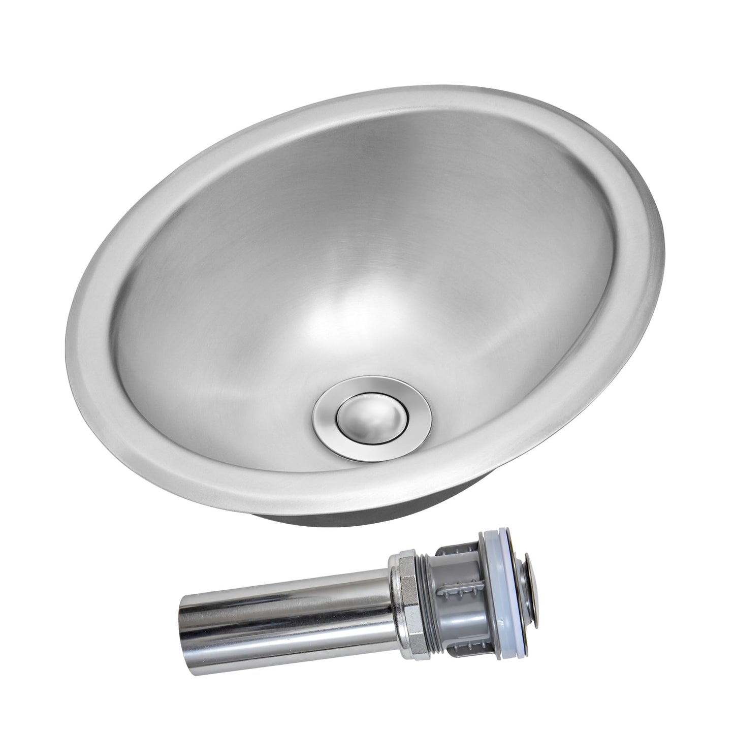LQS Oval RV Kitchen Sink Stainless Steel, Stainless Steel Bar Sink, 13.39" x 10.63" Small Bathroom Kitchen Sink, 5.12" Depth, RV Kitchen Bar Sink with Sink Drain Assembly