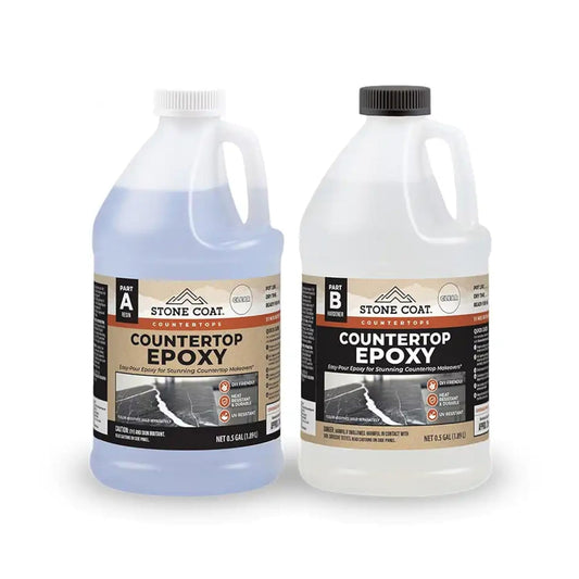Stone Coat Countertops Clear Epoxy Resin Kit (1 Gal) UV, Scratch & Heat Resistant, Food Safe - Ideal for Kitchen Countertop, Tabletop, Bar Top, Shower Walls, Wood Slabs, Other DIY Art Craft Projects