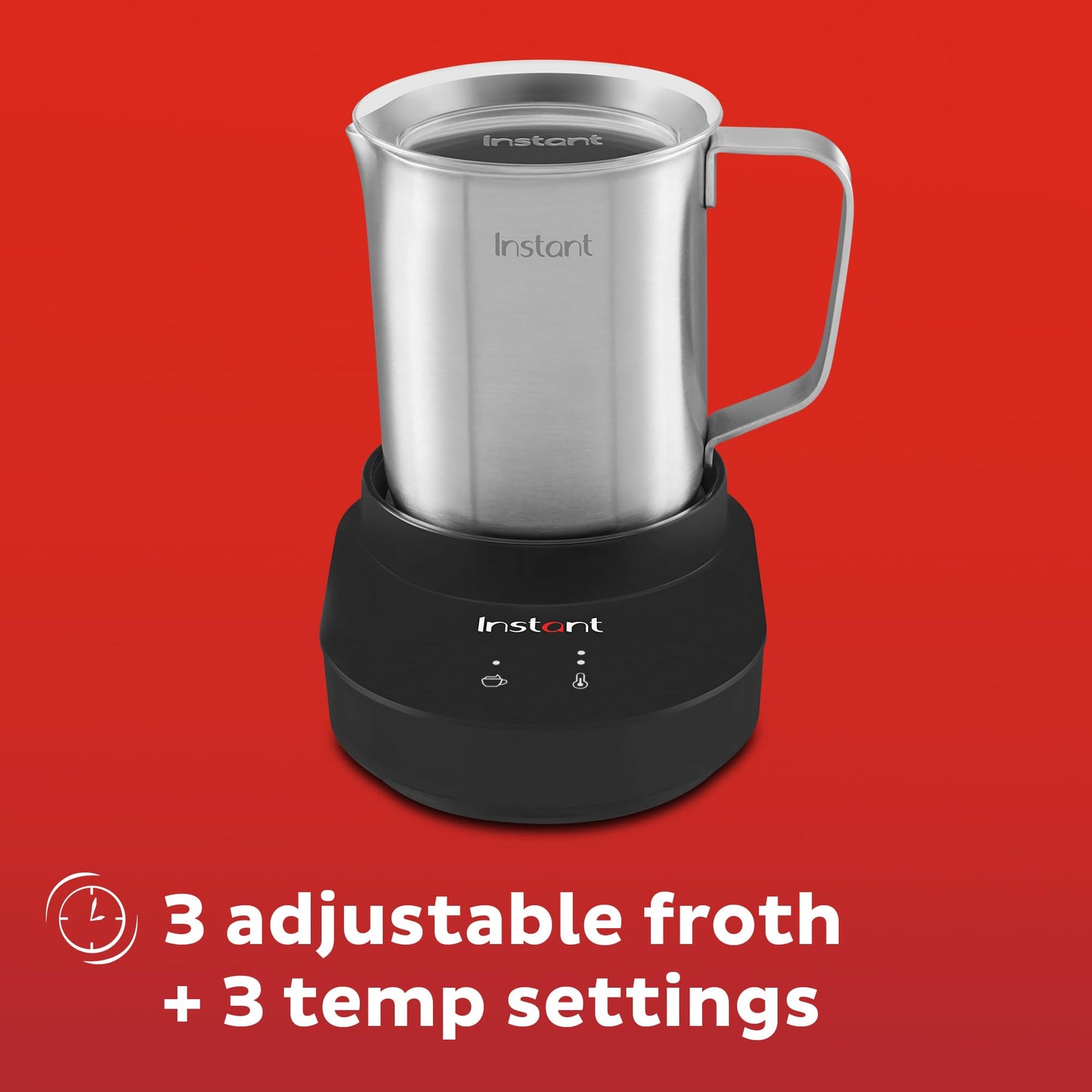 Instant Pot Instant MagicFroth 9-in-1 Electric Milk Steamer and Frother, 17oz Stainless Steel Pitcher, Hot and Cold Foam Maker and Milk Warmer for Lattes, Cappuccinos, Macchiato